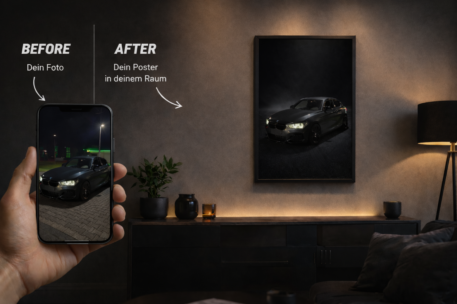 Personalisiertes Auto Poster – Dein Auto als Premium Wandbild